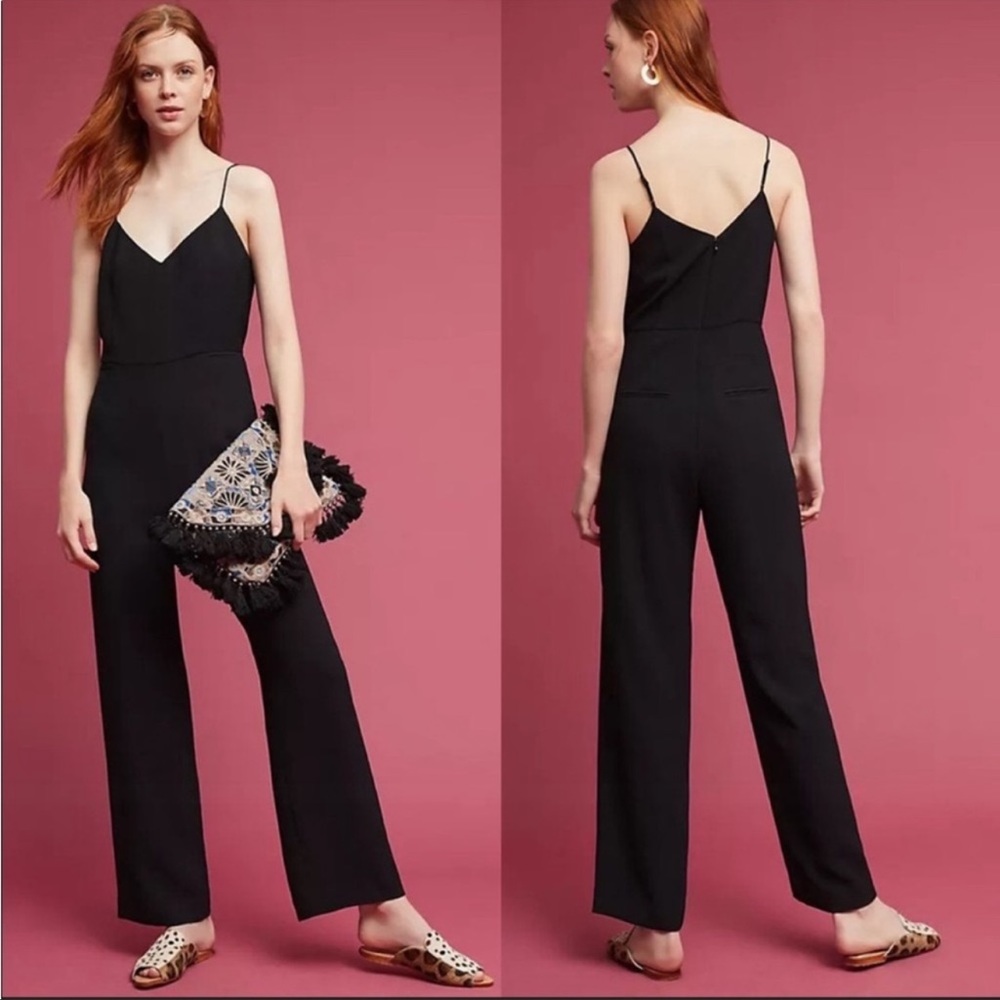 ANTHROPOLOGIE The Essential Jumpsuit BlackSpaghetti Strap Size 8